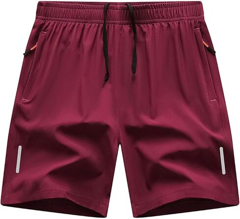 Men's Quick Dry Athletic Shorts Workout Running Elastic Waist Drawstring Summer Gym Shorts with Zipper Pockets in Saudi Arabia