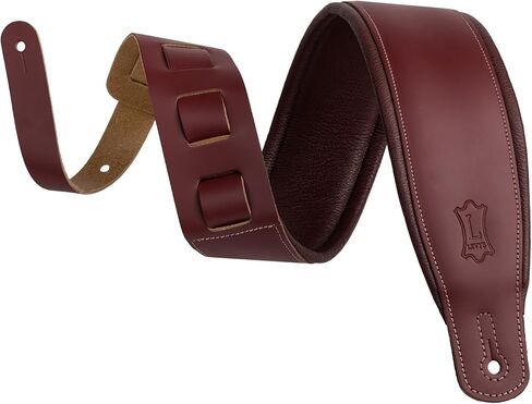 Levy's Leathers 3" Wide Amped Leather Series Guitar Strap with Foam Padding, Burgundy, (M26PD-BRG-BRG) in Kuwait