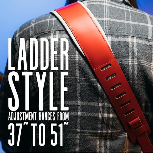 Levy's Leathers 3" Wide Amped Leather Series Guitar Strap with Foam Padding, Burgundy, (M26PD-BRG-BRG) in Kuwait