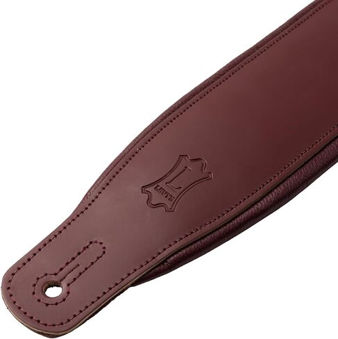 Levy's Leathers 3" Wide Amped Leather Series Guitar Strap with Foam Padding, Burgundy, (M26PD-BRG-BRG) in Kuwait