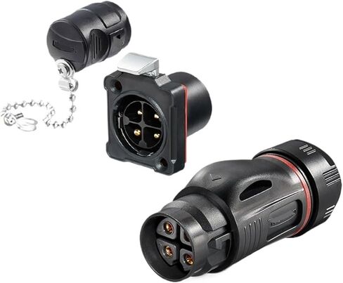 BD24 plastic aviation 4-pin salt spray proof UL energy vehicle power male and female docking connector(Flange female seat) in Kuwait