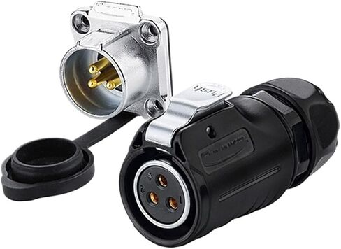 LP20 3-pin aviation and socket reverse female male panel mount connector IP68(Flange public seat) in Kuwait