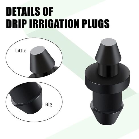 Honoson 100 Pieces Drip Irrigation Goof Plugs 1/4 Inch with Barbed End Caps Hose Tubing Hole Fittings, Dripline Pressure Plug Connectors for Home Sprinkler Garden Lawn Pipe System Parts Supplies in Saudi Arabia