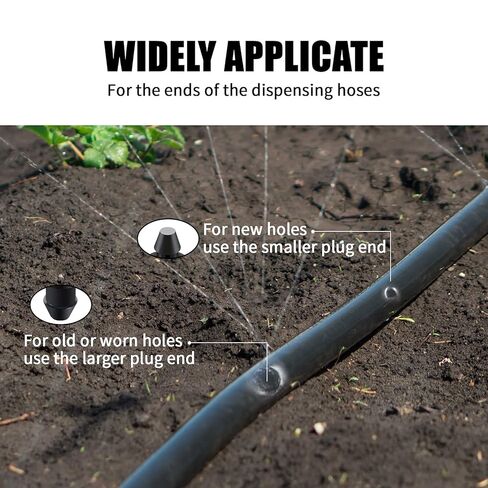 Honoson 100 Pieces Drip Irrigation Goof Plugs 1/4 Inch with Barbed End Caps Hose Tubing Hole Fittings, Dripline Pressure Plug Connectors for Home Sprinkler Garden Lawn Pipe System Parts Supplies in Saudi Arabia