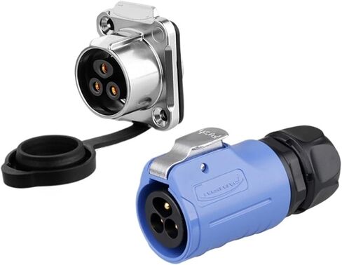LP20 waterproof aviation 3 core 2 male and female fast power connector screw crimping lock wire type(3 core flange) in Kuwait