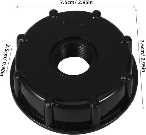 UKCOCO 4pcs Black Lid with Dual 1/2" Center Hole, Plastic Chemical Drum Cap for Liquid Storage, Rainwater Tank, and Industrial Tote Accessories in Saudi Arabia