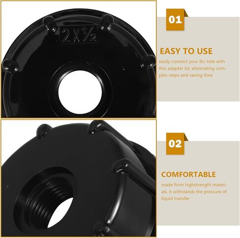 UKCOCO 4pcs Black Lid with Dual 1/2" Center Hole, Plastic Chemical Drum Cap for Liquid Storage, Rainwater Tank, and Industrial Tote Accessories in Saudi Arabia