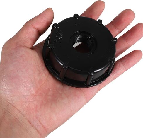 UKCOCO 4pcs Black Lid with Dual 1/2" Center Hole, Plastic Chemical Drum Cap for Liquid Storage, Rainwater Tank, and Industrial Tote Accessories in Saudi Arabia