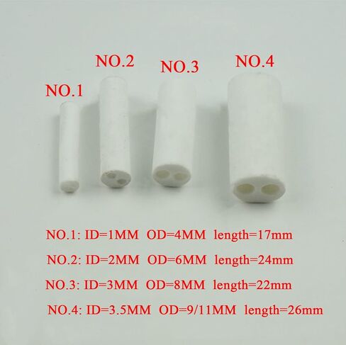 Ceramic Insulating Rod, 10pcs Twin Bore Alumina Tube, High Reliability Ceramic , Tubing Length 26/22/24mm(3*8*22mm) in Saudi Arabia