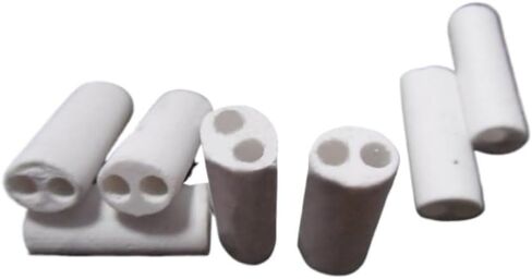 Ceramic Insulating Rod, 10pcs Twin Bore Alumina Tube, High Reliability Ceramic , Tubing Length 26/22/24mm(3*8*22mm) in Saudi Arabia