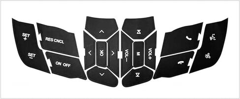 Car Button Stickers Interior Decals Compatible with Ford Mustang 2019 2020 2021 2022 Steering Wheel Switch Control Dash Button Repair Sticker Kit in Kuwait