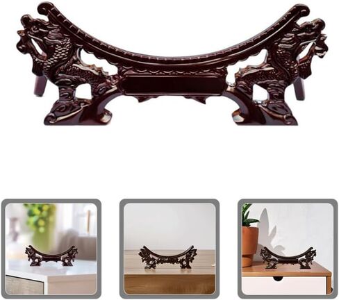 Healifty Wooden Plate Display Stand: Chinese Dragon Chinese Plate Holder for Decorative Display Multi-Functional Easel Stand Ornament for Wall and Home Tabletop Decor in Saudi Arabia