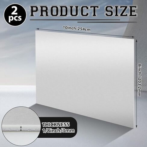MorningRo 2 Pack 5052 Aluminum Sheet Metal 8" x 10" Aluminum Plate 1/8 (0.125'') Inch Thickness Rectangle Metal Panels for Industry Crafting Handcraft DIY Projects in Saudi Arabia