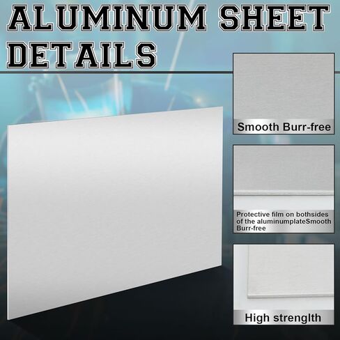 MorningRo 2 Pack 5052 Aluminum Sheet Metal 8" x 10" Aluminum Plate 1/8 (0.125'') Inch Thickness Rectangle Metal Panels for Industry Crafting Handcraft DIY Projects in Saudi Arabia