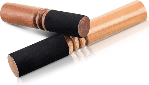 2 Pieces Tibetan Singing Bowl Mallet Suede Wooden Striker Leather Wrapped Meditation Mallet Sound Bowl Stick Buddha Musical Instruments for Buddhist Meditation Yoga Chime (Black and Brown) in Saudi Arabia