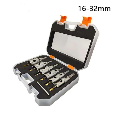 6 قطعة 16-35 مللي متر تاج الحفر لمجموعة منشار ثقب الفولاذ المقاوم للصدأ لقمة ثقب من كربيد التنجستن لسبائك الحديد المعدنية in Kuwait