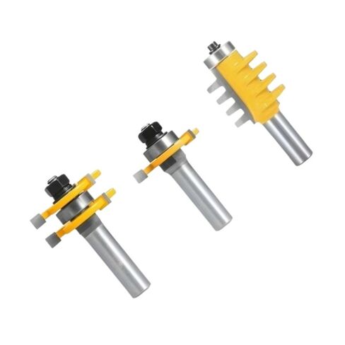 3 قطعة/المجموعة/مجموعة قاطع إزميل لأعمال النجارة، لقمة توجيه عرقوب 1/2 بوصة لنجارة لوح الأرضية الرقائقي in Kuwait