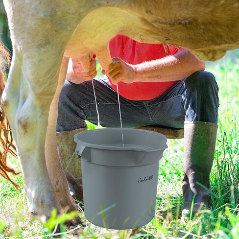 3.5 Gallon Commercial Cleaning Plastic Buckets with Handles, Gray Industrial Round Utility Pail, 4-Pack in Kuwait