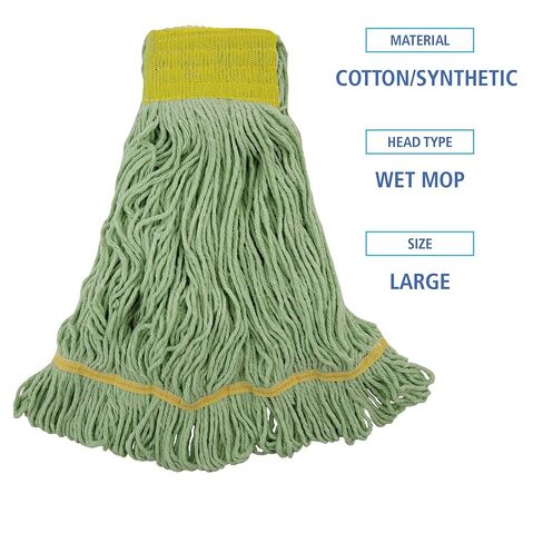 Boardwalk BWK1200LCT EcoMop Recycled Fiber Looped-End Mop Heads - Large, Green (12/Carton) in Saudi Arabia