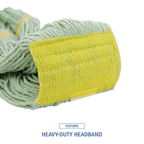 Boardwalk BWK1200LCT EcoMop Recycled Fiber Looped-End Mop Heads - Large, Green (12/Carton) in Saudi Arabia