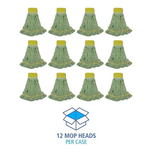 Boardwalk BWK1200LCT EcoMop Recycled Fiber Looped-End Mop Heads - Large, Green (12/Carton) in Saudi Arabia