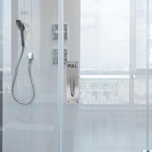 NUOBESTY Thickened Stainless Steel Push and Pull Door Handle Plates with Handles, 2pcs Set, Commercial Grade Hardware for Passage and Sliding Doors in Saudi Arabia