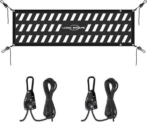 Lucky Lucky Tailgate Net لسرير شاحنة بيك آب ، 60 '× 18' شحن الشحن الثقيل للشاحنة بالحجم الكامل ، شبكة سهلة الاستخدام لشيفروليه ، فورد ، تويوتا ، جي إم سي ، جيب (أسود) in Kuwait