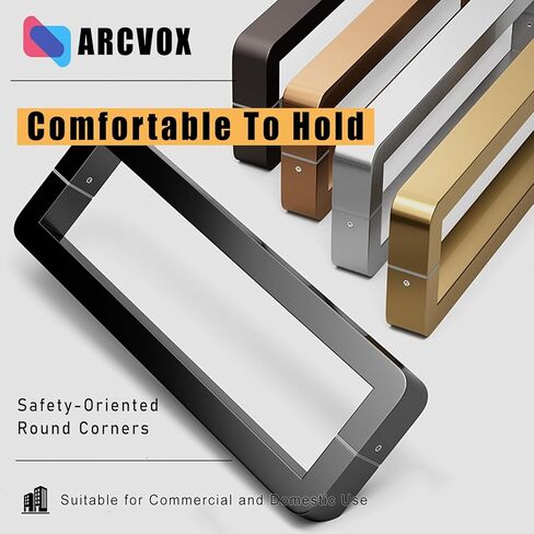 Square Glass Door Handle Back to Back, Door Pulls for Commercial/Home Use, Brushed Stainless Steel Door Hardware, Double Sided Sliding Barn Doors (Color : Black, Size : 52.5cm(20 5/8")) in Saudi Arabia