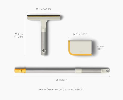 Joseph Joseph CleanTech 3pc Pet Hair Cleaning Tool Set, Manual Rake for Carpet, Upholstery & Furniture with Extension Pole in Kuwait