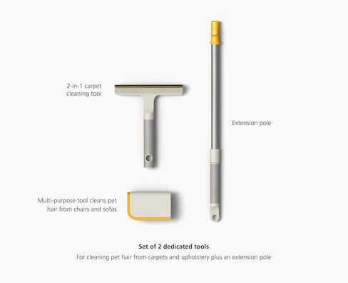 Joseph Joseph CleanTech 3pc Pet Hair Cleaning Tool Set, Manual Rake for Carpet, Upholstery & Furniture with Extension Pole in Kuwait