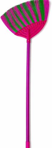 1 Pack Soft Sweeping Brooms /38" House Brooms for Sweeping Indoor& Outdoor Broom Cleaning/Asian Thailand Plastic Broom/Choi Nhua Thai LAN/Choi Nhua Quet Nha (1 pcs) (Green Orange) in Saudi Arabia