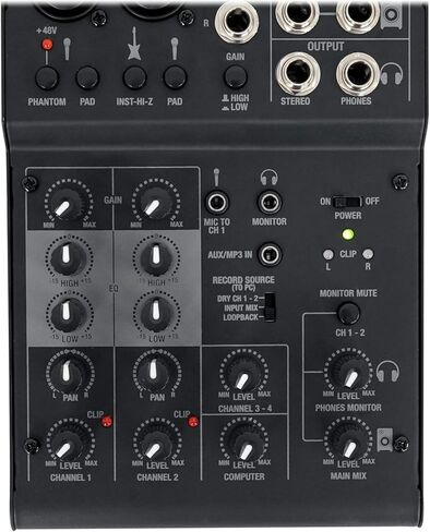 Rockville RockMix 4 USB Computer Recording Interface/EQ 4-Channel Pro Mixer in Saudi Arabia