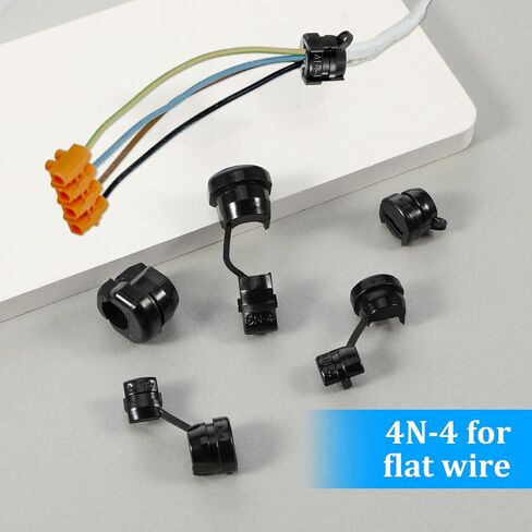 40 PCS Strain Relief Cord Connector, Power Cord Strain Relief Round, 6N-4 4N-4 Nylon Insulation Cable Bush Grommet, Electric Cable Protection Cord Buckle for Electrified Railways Power Network Wire in Saudi Arabia