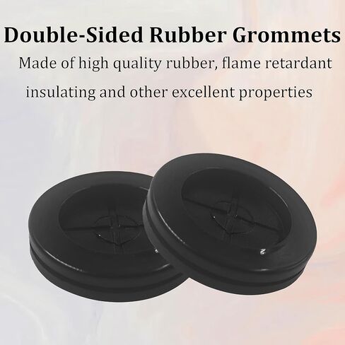 12PCS 1-3/16 Inch Black Rubber Grommets, 1" ID Wire Protection Plugs for Round Holes, Double-Sided Black Firewall Grommet for Automotive Cable Metal Box (25x30mm) in Saudi Arabia