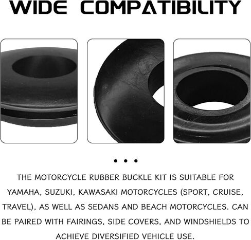 M6 Rubber Washers, O-Ring Grommets Kit Rubber Gasket Bushings Replacement Universal for Motorcycle Fairing Cowling Side Cover Round Holes Washers, Fit for Honda Yamaha Suzuki Cross (20 PCS) in Saudi Arabia