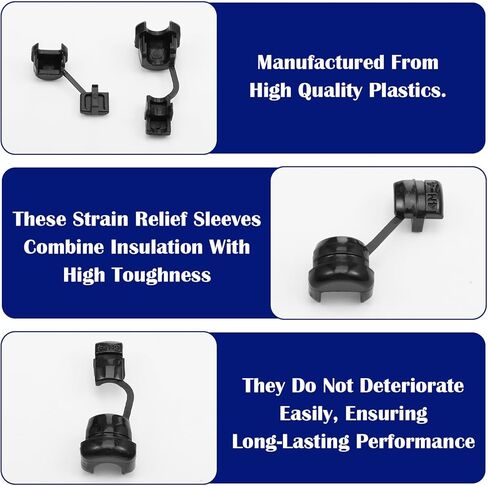 60 Pcs 6N-4 & 4N-4 Strain Relief Cord Connector Black Nylon Insulating Cable Bush Grommet Electric Cable Protector Buckle Clip Wire Cover Round Cord Grommet for Home & Office Wire Management in Saudi Arabia