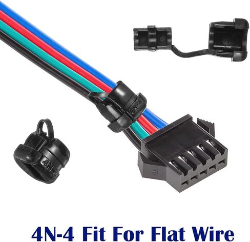 60 Pcs 6N-4 & 4N-4 Strain Relief Cord Connector Black Nylon Insulating Cable Bush Grommet Electric Cable Protector Buckle Clip Wire Cover Round Cord Grommet for Home & Office Wire Management in Saudi Arabia