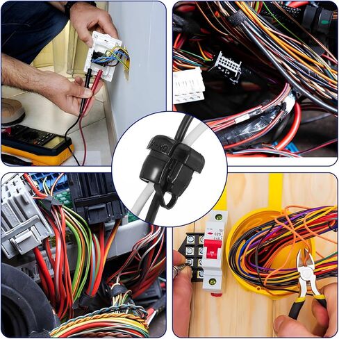 60 Pcs 6N-4 & 4N-4 Strain Relief Cord Connector Black Nylon Insulating Cable Bush Grommet Electric Cable Protector Buckle Clip Wire Cover Round Cord Grommet for Home & Office Wire Management in Saudi Arabia