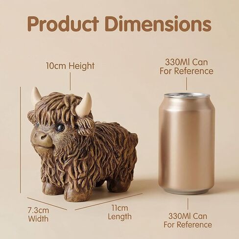 مجموعة من 2 تماثيل أبقار المرتفعات الراتنج اللطيفة لديكور المنزل، تمثال بقرة المرتفعات الاسكتلندية، هدايا لعجل العشاق، زخارف زخرفية لغرفة المعيشة، غرفة النوم، رف الكتب، الخزانات، سطح المكتب in Kuwait