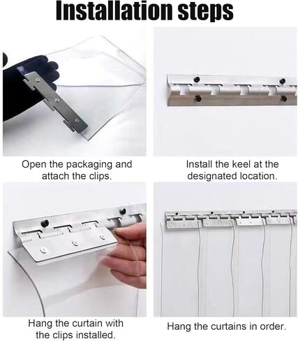 ستائر شريطية من مادة PVC معزولة حراريًا للمجمدات والمبردات، ستارة باب الفريزر بتصميم متداخل (عرض 75 × ارتفاع 210 سم / 29.53 × 82.68 بوصة) - موفرة للطاقة ومتينة in Kuwait