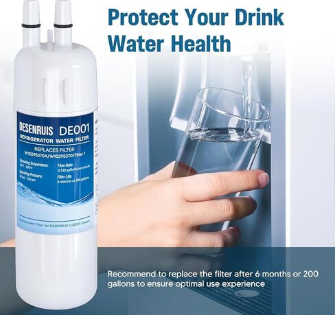 استبدال فلتر المياه W10295370A متوافق مع W10295370، EDR1RXD1، فلتر 1، WHR1RXD1، KAD1RXD1، P8RFWB2L، P8WB2L، P4RFWB، P5WB2L، حزمة من 4، من DESENRUIS in Kuwait