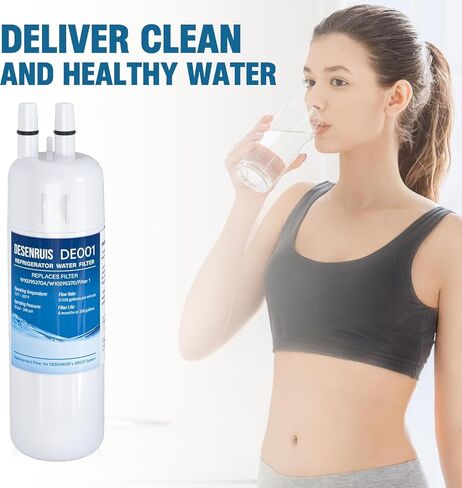 استبدال فلتر المياه W10295370A متوافق مع W10295370، EDR1RXD1، فلتر 1، WHR1RXD1، KAD1RXD1، P8RFWB2L، P8WB2L، P4RFWB، P5WB2L، حزمة من 4، من DESENRUIS in Kuwait