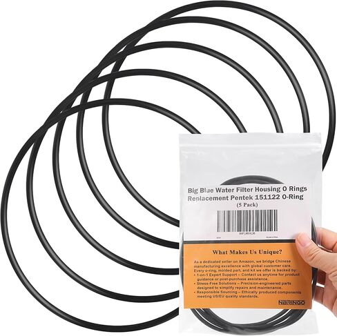 5-Pack Big Blue Water Filter Housing O-Ring - Replacement Pentek 151122 O-Rings Also Compatible with Pentek #10 & #20 Big Blue, APEC HBB-10/HBB-20 (Buna-N) in Kuwait