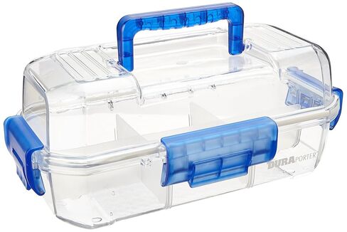 Heathrow HS120052 DuraPorter Transport Box, Clear with Blue Handles in Saudi Arabia