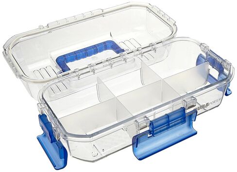 Heathrow HS120052 DuraPorter Transport Box, Clear with Blue Handles in Saudi Arabia