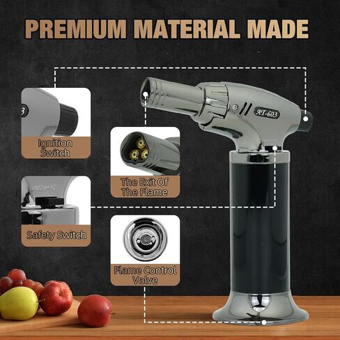 طقم مدخن الويسكي مع شعلة، مصفاة مدخن الكوكتيل للمشروبات القديمة، هدايا عيد ميلاد للرجال، له، هدايا الانتقال إلى المنزل، هدية للزوج، الأب، الصديق، 6 رقائق خشبية، بدون البيوتان in Kuwait