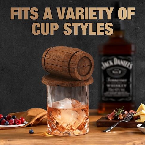 طقم مدخن الويسكي مع شعلة، مصفاة مدخن الكوكتيل للمشروبات القديمة، هدايا عيد ميلاد للرجال، له، هدايا الانتقال إلى المنزل، هدية للزوج، الأب، الصديق، 6 رقائق خشبية، بدون البيوتان in Kuwait