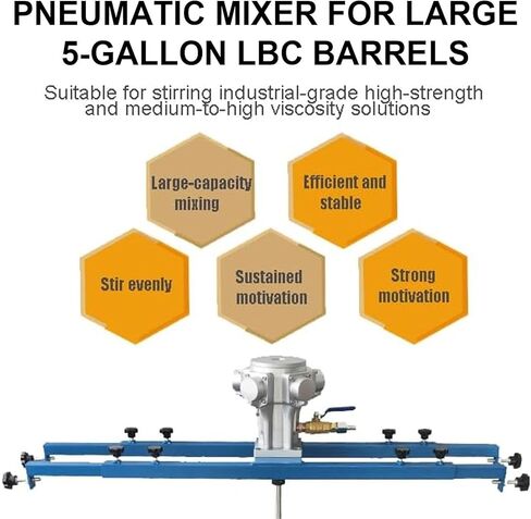 محرض هواء IBC، محرض هواء IBC سعة 265 جالون، مع مروحة قابلة للطي، أداة خلط آلة تحريك الطلاء، 1 حصان للزوجة 1000-10000CP، لخلط الطلاء الصناعي in Kuwait