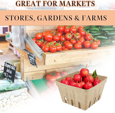 100 قطعة من ألياف اللب الطبيعية مقاس 4 بوصة، سلة التوت الورقية، سلة الفراولة المصبوبة، سلال سوق المزارعين، سلال صغيرة بفتحات تهوية لمطبخ سوق مزارع الفاكهة والخضروات (بني، 3.9 × 3.9 × 2.8 بوصة) in Kuwait