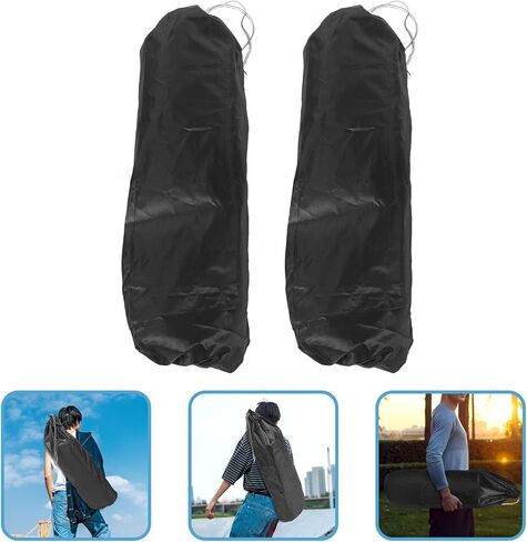 GARVALON 2pcs Skateboard Backpack Sling Bags Lightweight Sports Carrier Pouch with Drawstring Closure, Multifunctional Skateboard Sling for Outdoor Skateboarding and Travel Random Style in Kuwait